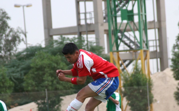 1st TSC soccer team visits Kuwait's reigning military champs in friendly match