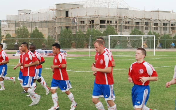 1st TSC Soccer Team Visits Kuwait's Reigning Military Champs in Friendly Match