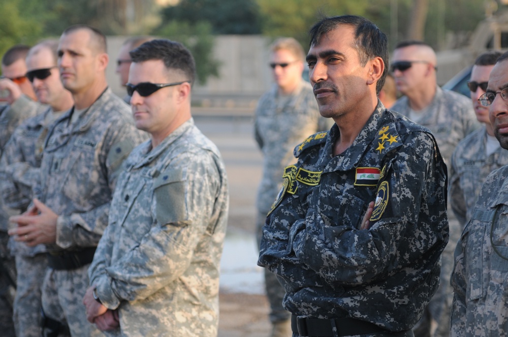 Iraqi Soldiers Attend Soldiers Promotion