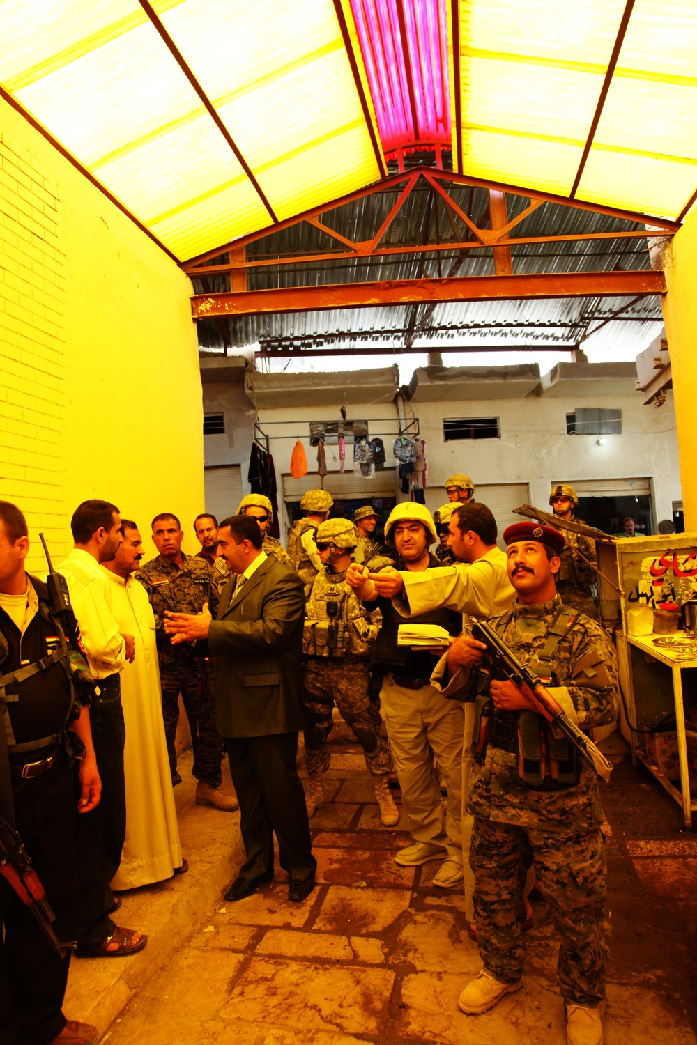 U.S. Soldiers Inspect New Marketplace