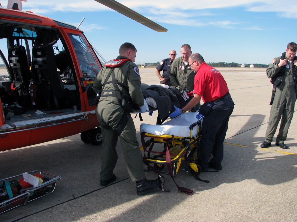 US Coast Guard Medevacs Injured Man