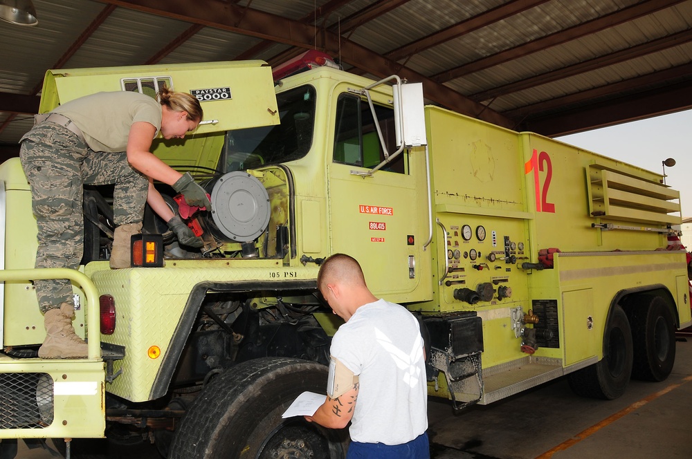 386th ECES Firefighters Conduct Mobile Water Supply Certification