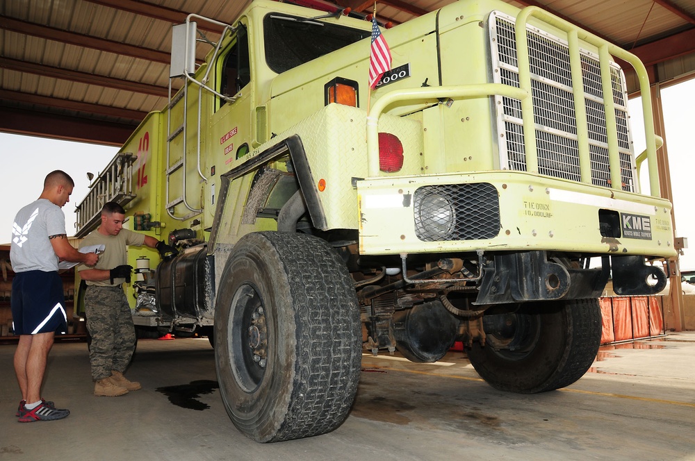 386th ECES Firefighters Conduct Mobile Water Supply Certification