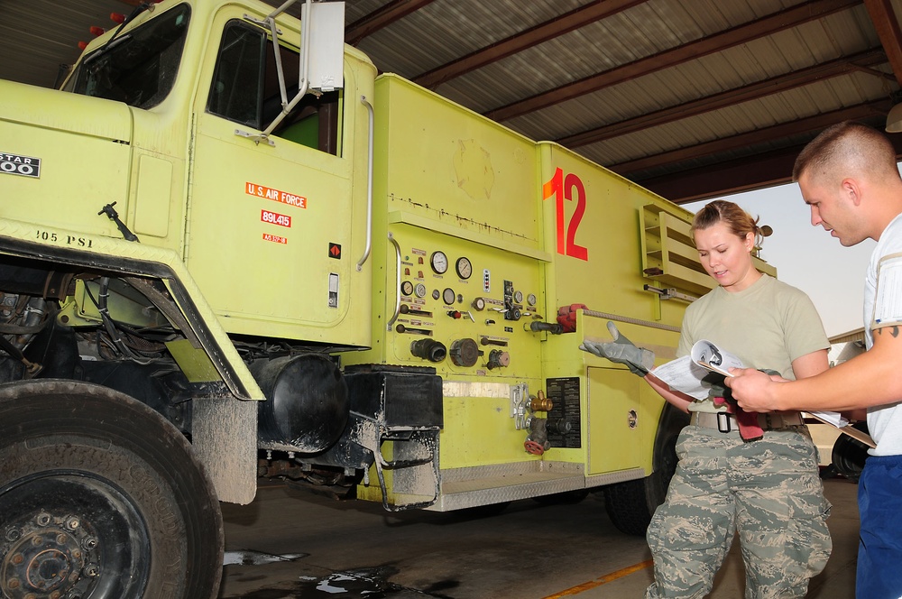 386th ECES Firefighters Conduct Mobile Water Supply Certification