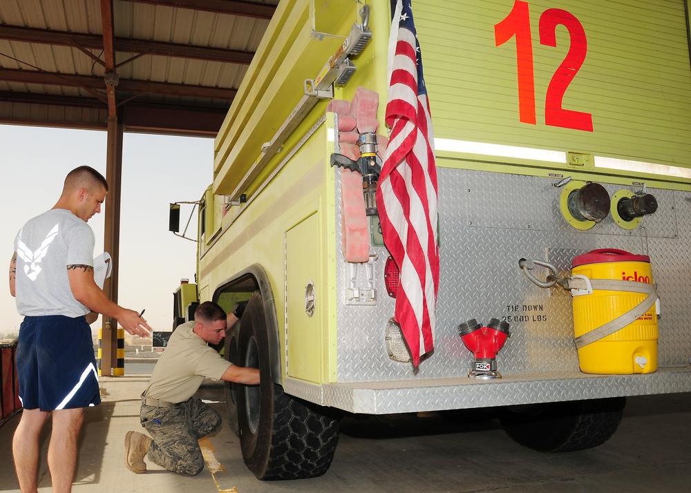386th ECES Firefighters Conduct Mobile Water Supply Certification