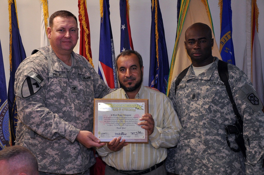 Iraqi water-pump workers visit Q-West