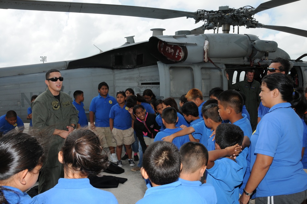 Francisco Q. Sanchez Elementary School students take a tour of Anderson Air Force Base
