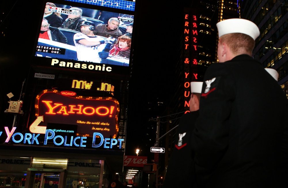 USS New York sailors watch World Series