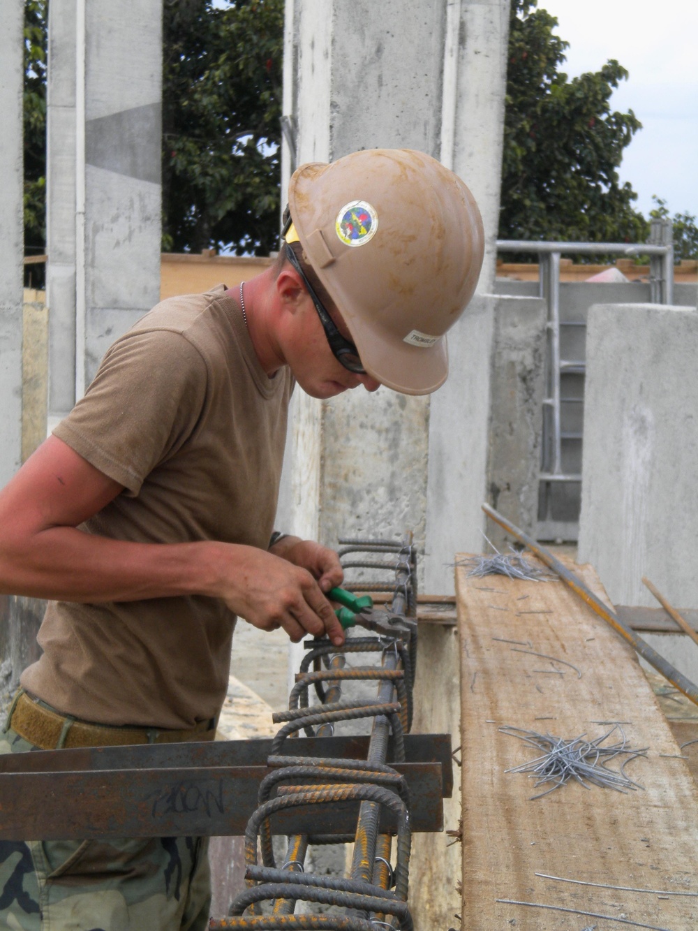 U.S. Navy Seabees, Local Residents Build School Together