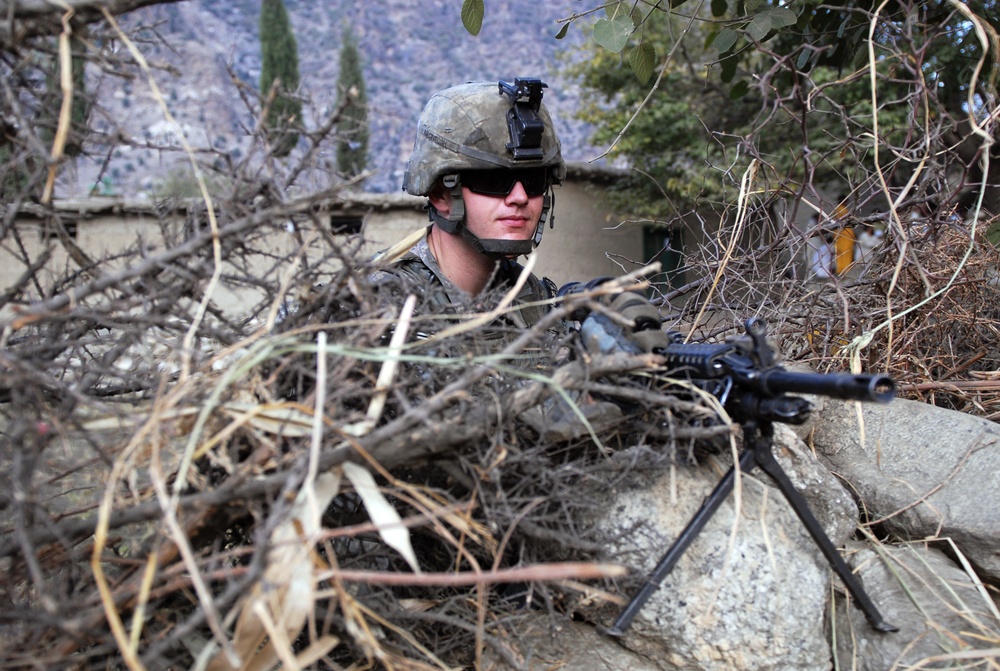 Soldiers Patrol Waterpur Valley