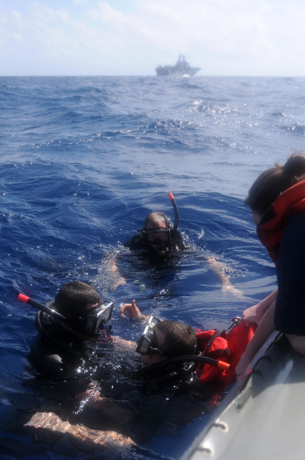 Search and Rescue swimmers aboard USS Wasp