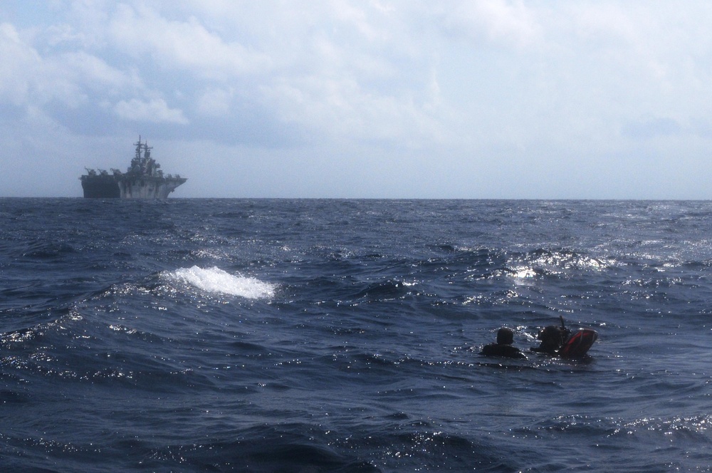 Search and Rescue swimmers aboard USS Wasp