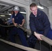 Sailors handle mooring lines