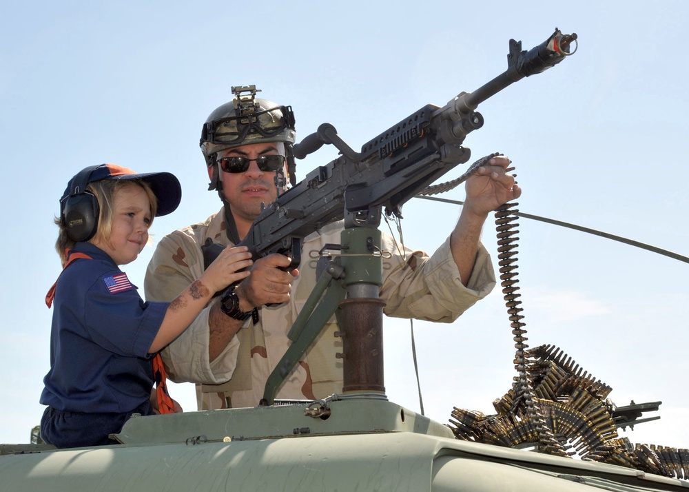 Navy SEALS demonstrate weapons, equipment