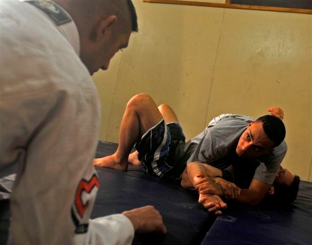 Red, White, Black and Blue:  Service Members Learn Brazilian Jujitsu