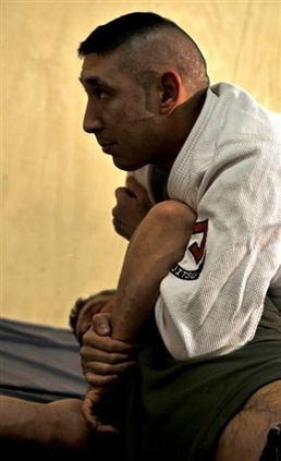 Red, White, Black and Blue:  Service Members Learn Brazilian Jujitsu