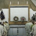 Wreaths in honor of Veterans Day were placed on stage Nov. 11. A Veterans Day Ceremony was held in honor of the men and women serve around the world in harm's way in the armed forces.