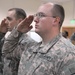Hopewell, Va., native, Pvt. Michael Peifer, assigned to 115th Brigade Support Battalion, 1st Brigade Combat Team, 1st Cavalry Division, salutes all service members during the Veteran's Memorial Day service at Camp Taji, Nov. 12. On Nov. 8, 1954, Congress