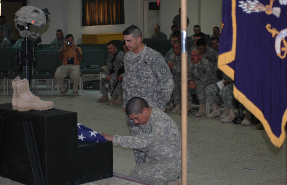 Memorial honors fallen comrade