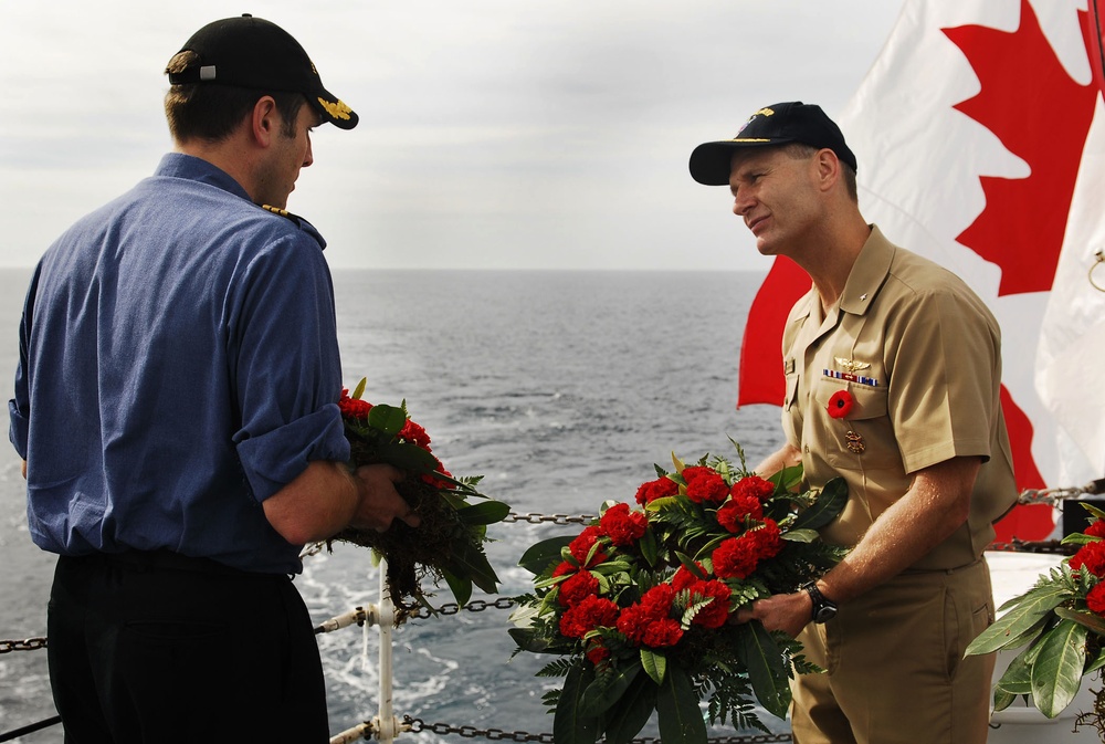 U.S., Canadian sailors hold Algonquin's Remembrance Day