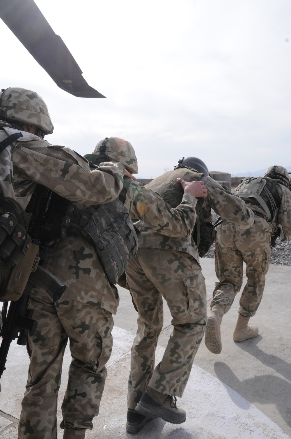 Polish soldiers train with Black Hawks