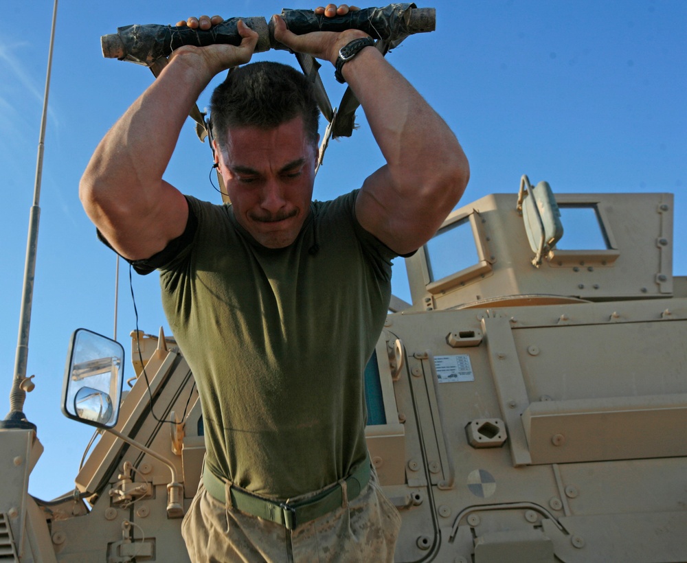 Marine Finds Innovative Ways to Exercise in Combat Zone
