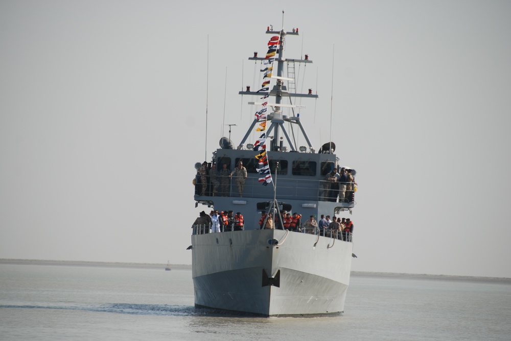 Iraq Navy Celebrates the Arrival of the Patrol Ship Nasir