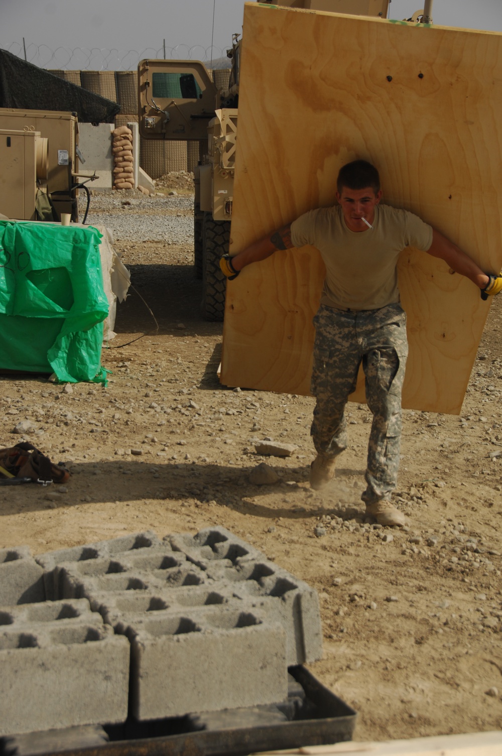 Construction of new combat outpost Sabari in Afghanistan