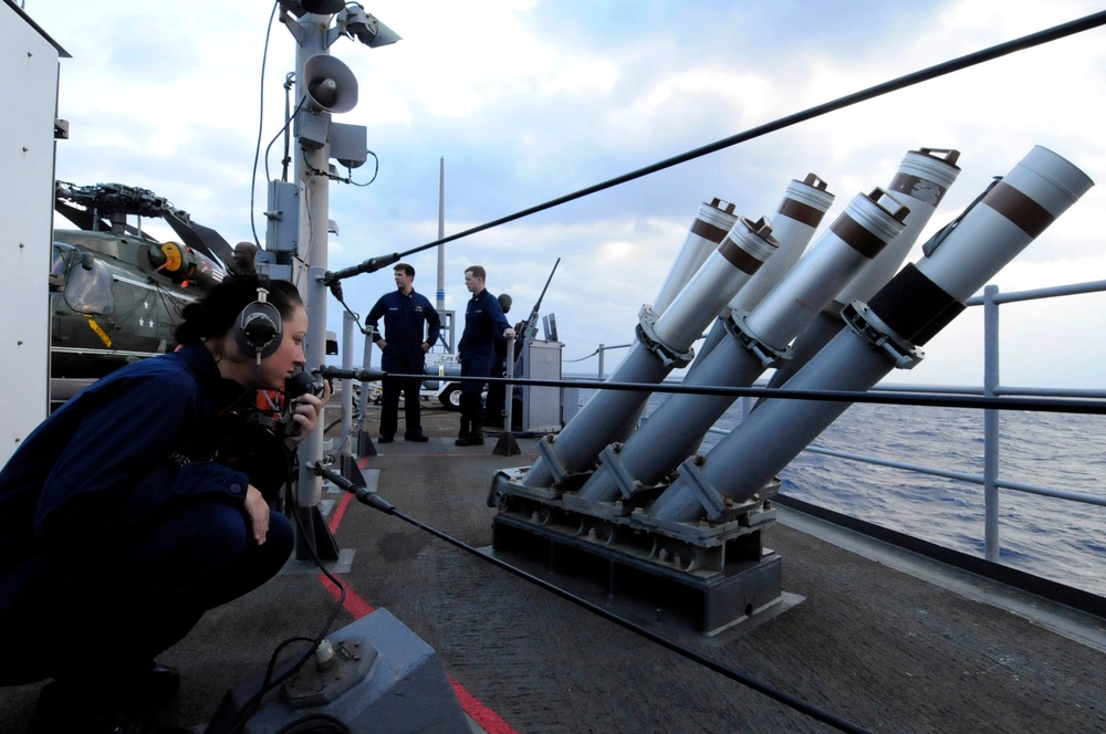 Flight operations conducted aboard USS Blue Ridge