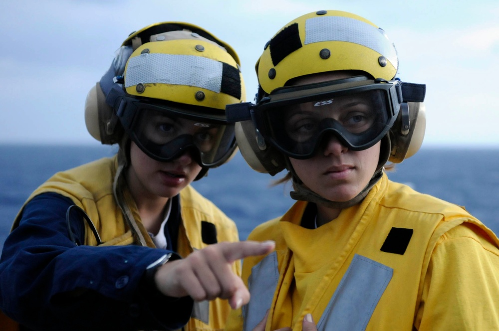 Flight operations conducted aboard USS Blue Ridge