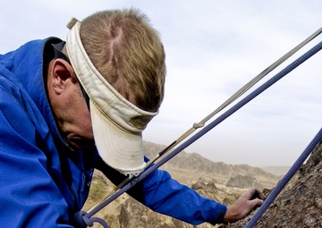 Trooper Seeks Thrills on Cliff Face