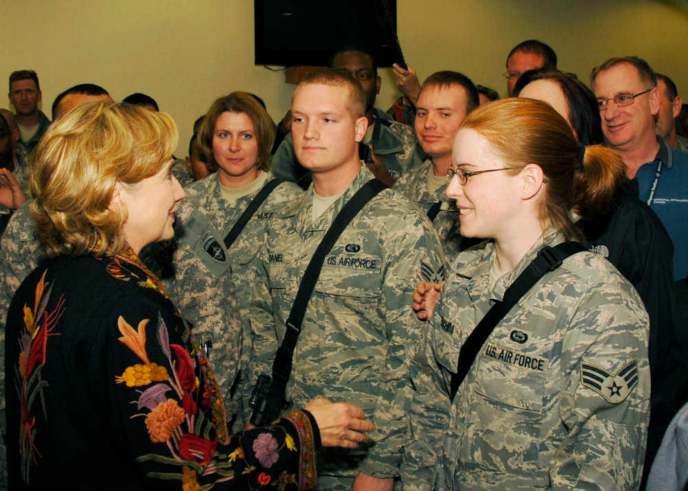 Secretary of State Hillary Rodman Clinton Visits ISAf Joint Command, Kabul
