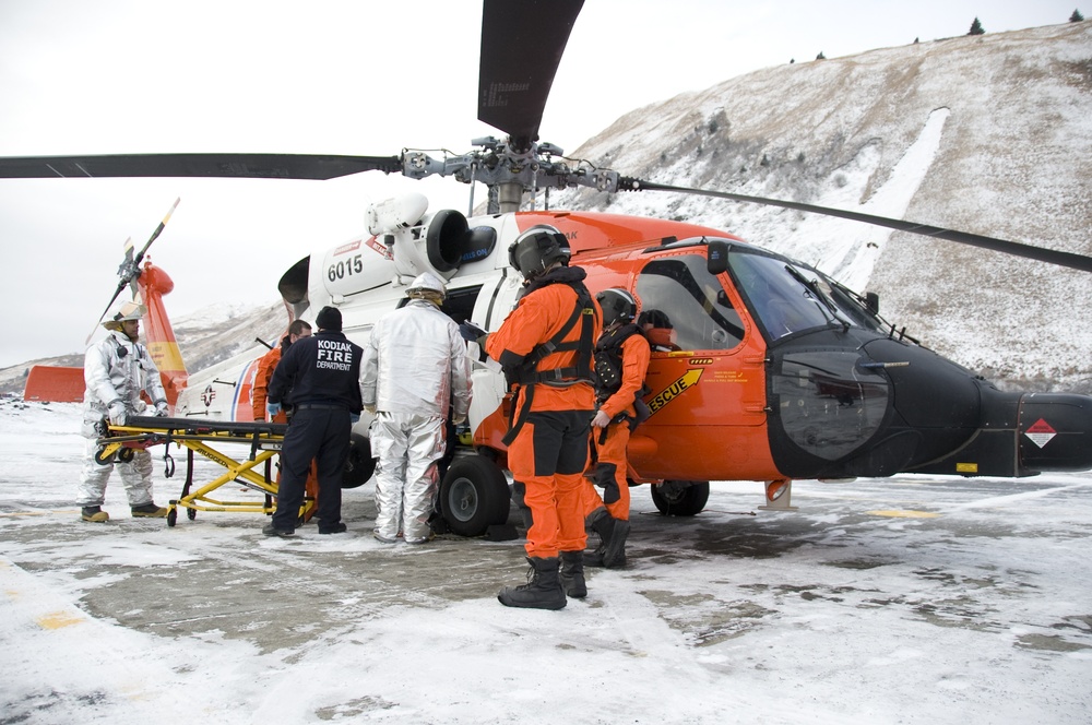 Coast Guard Air Station Kodiak Helicopter Crew Medevacs Man