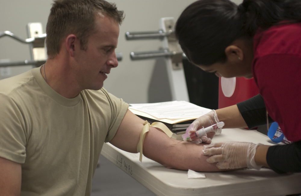 Soldier Gets Blood Drawn