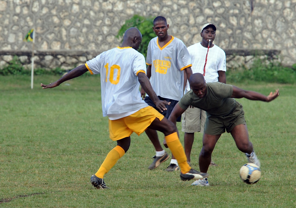 Wasp Marines Kick Start Busy Day With Soccer Match