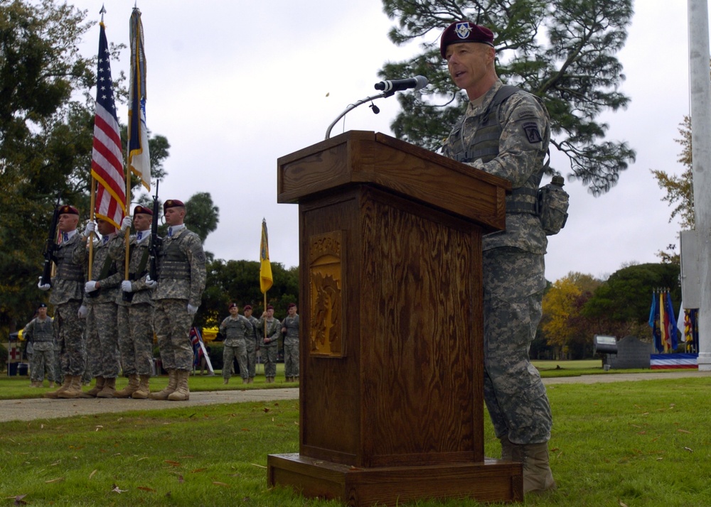 Lt. Gen. Frank G. Helmick changes command with Gen. Charles C. Campbell