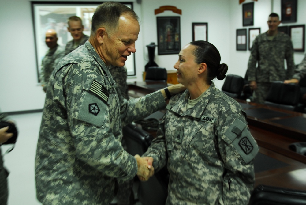 Chaplain's assistant awarded coin by top chaplain