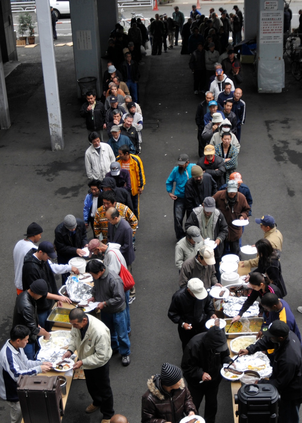 Serving food in Japan