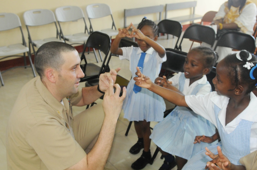 Sailors and Marines Give to Jamaican School and Hospital