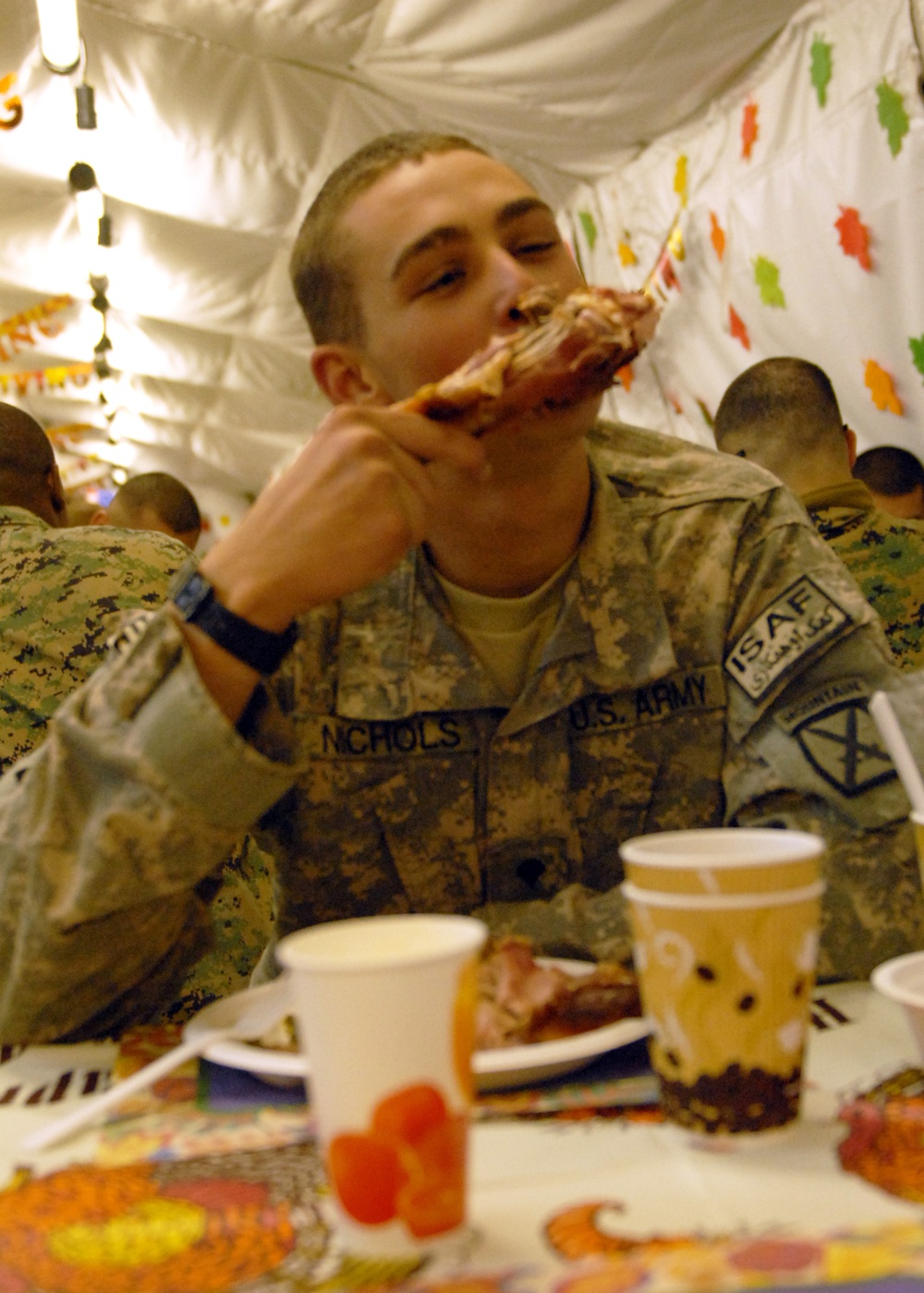 Soldiers Enjoy Thanksgiving in Afghanistan