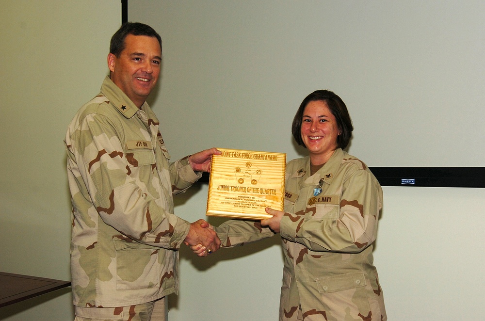 Petty Officer 3rd Class Mugford Is Named Junior Trooper of the Quarter