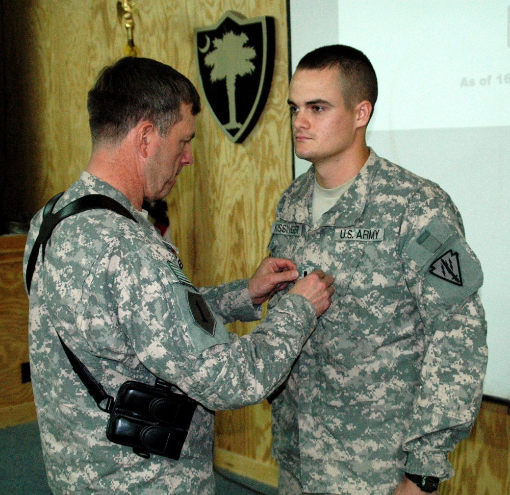 138th Quartermaster awards first lieutenant rank