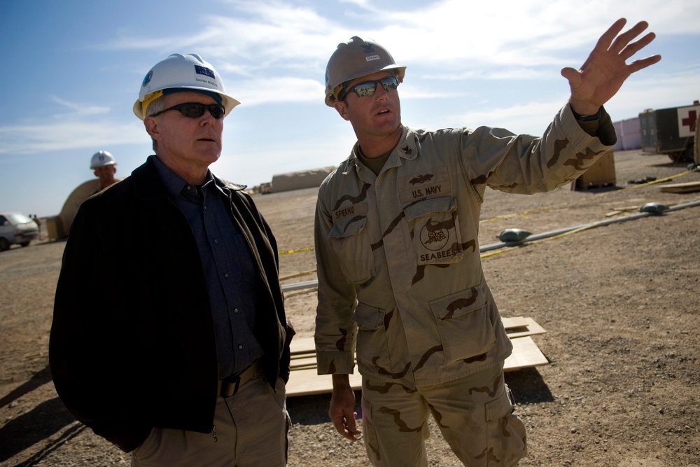 Secretary of the Navy visits service members on Thanksgiving