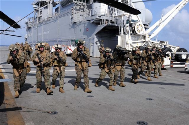 Marines Conduct Combat Marksmanship Shoot on USS Wasp
