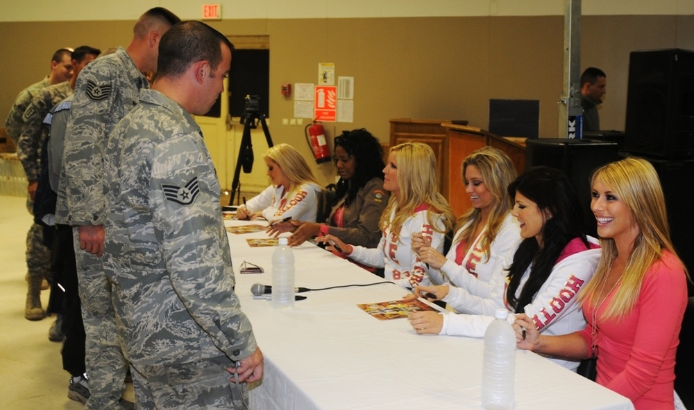 Hooters calendar girls, Brokedown Cadillac visit JBB