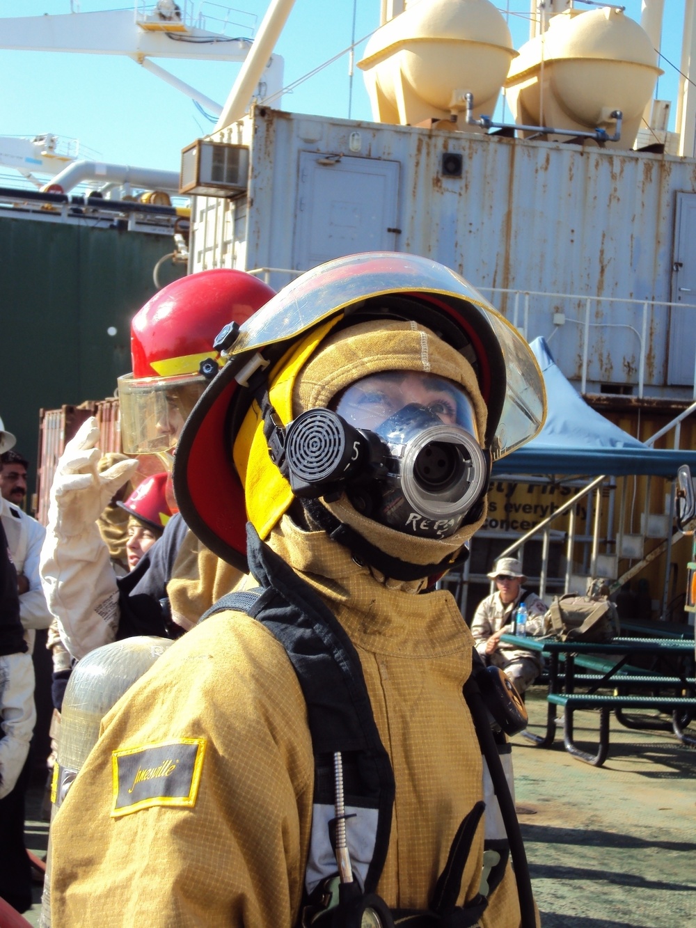 US, Coalition Sailors Practice Fire Fighting On Iraqi Oil Platform