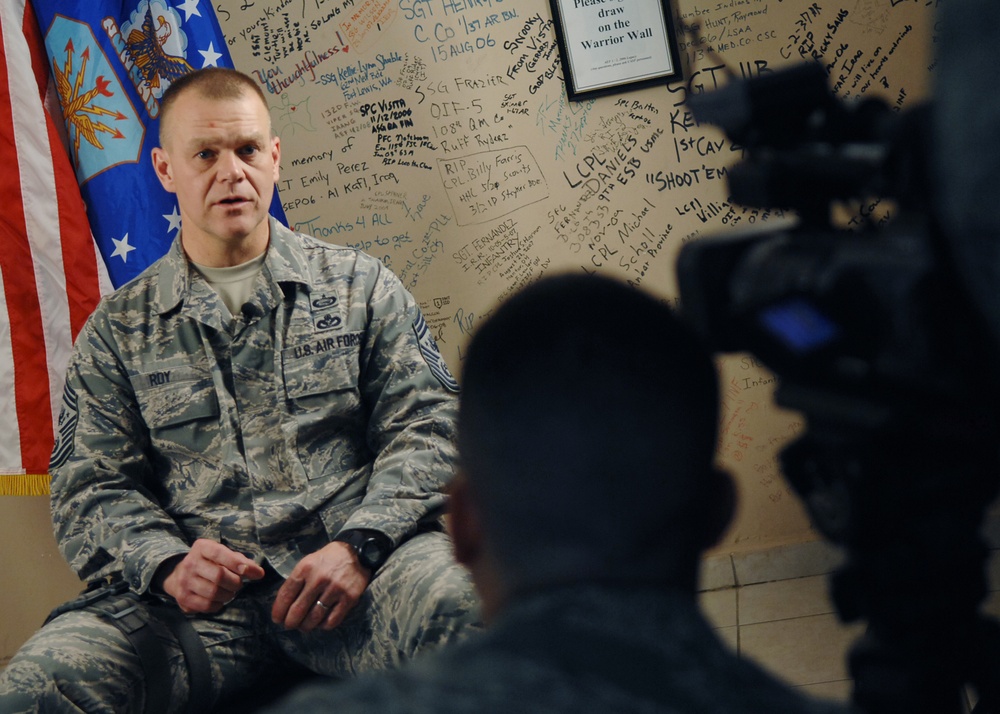 Chief Master Sgt. of the Air Force Roy Visits JBB