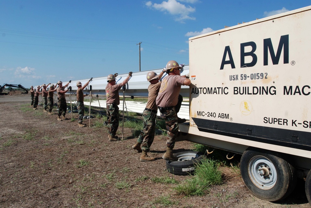 NMCB-25 Seabees Assemble a Building at Guantanamo Bay