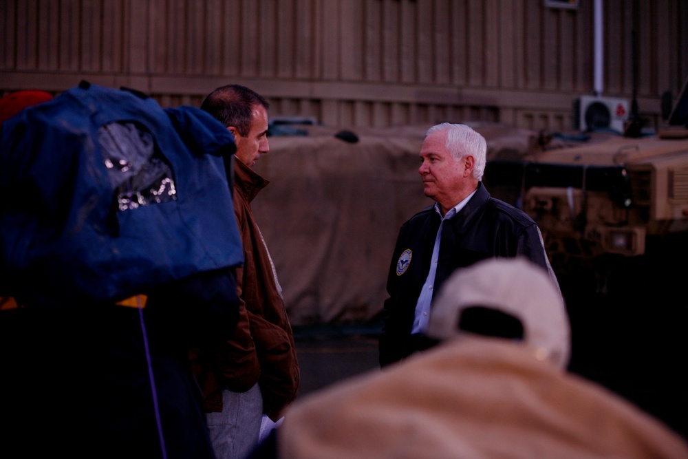 Secretary of Defense interviews with Matt Lauer at Camp Eggers