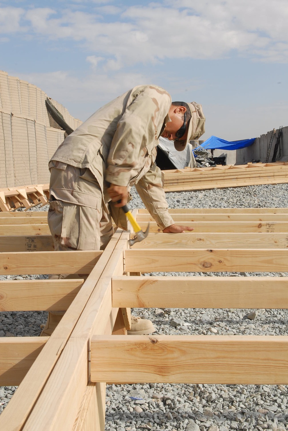 Seabees and Soldiers Work Together to Improve Base